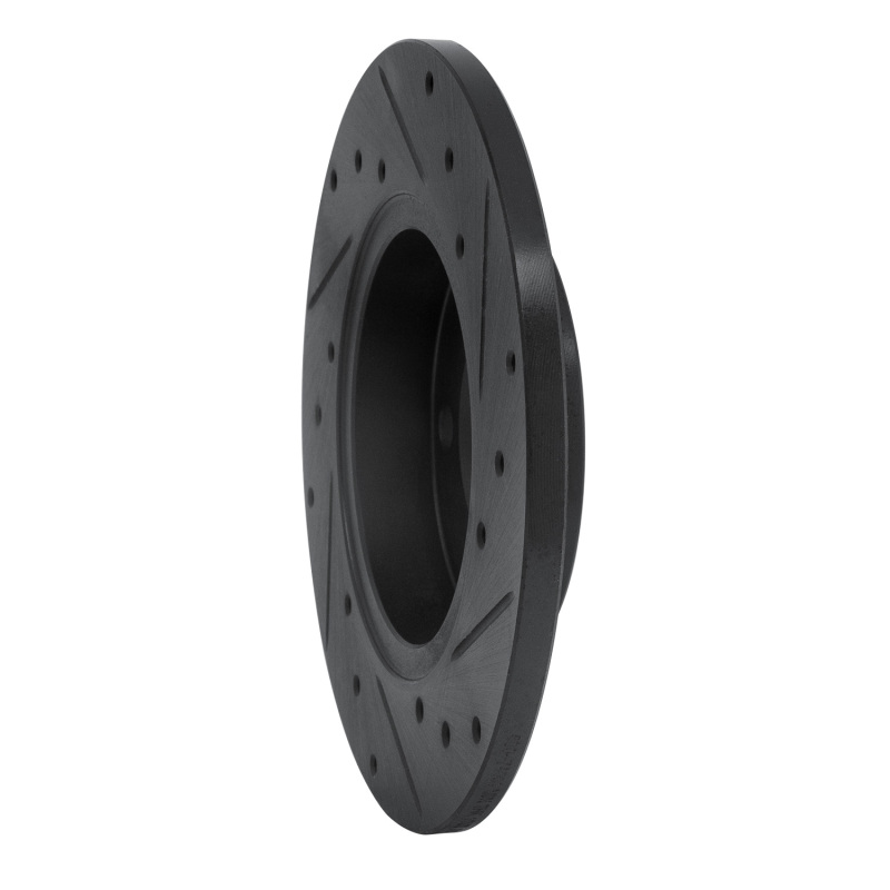 Audi Fox Brake Rotor (1) - Front Left - R1 Concepts - Drilled & Slotted - Black - `73-`05